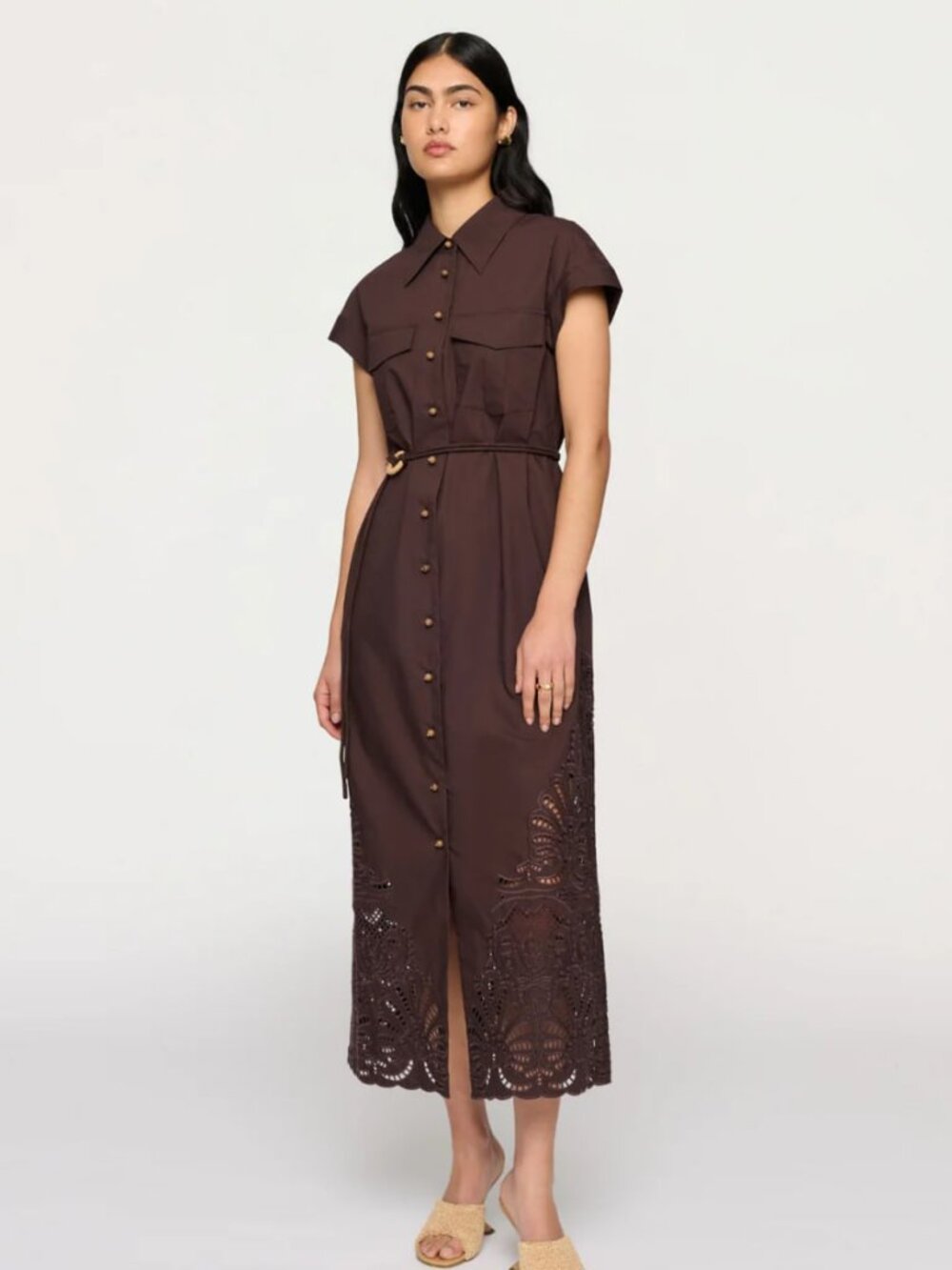 Clea NWOT Kya Embroidered Dress in Almadine XS